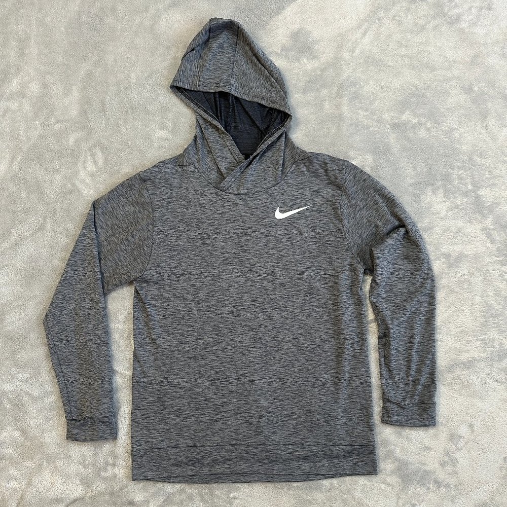 Nike Dri-Fit Youth Large Gray Hooded Lightweight Shirt